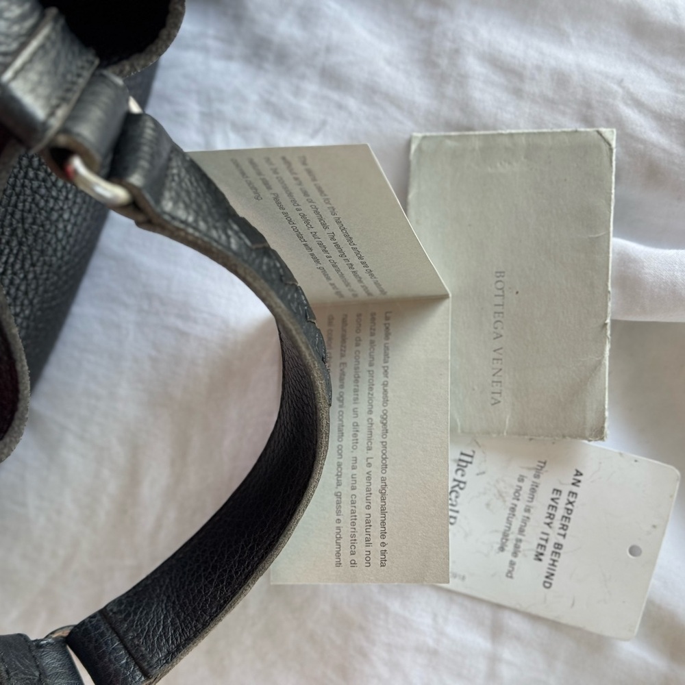 AUTHENTIC Bottega Veneta Black Intrecciato Leather mini tote shoulder hobo bag - Picture 8 of 16